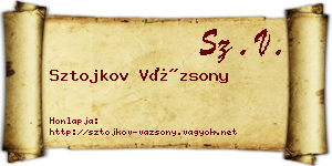 Sztojkov Vázsony névjegykártya